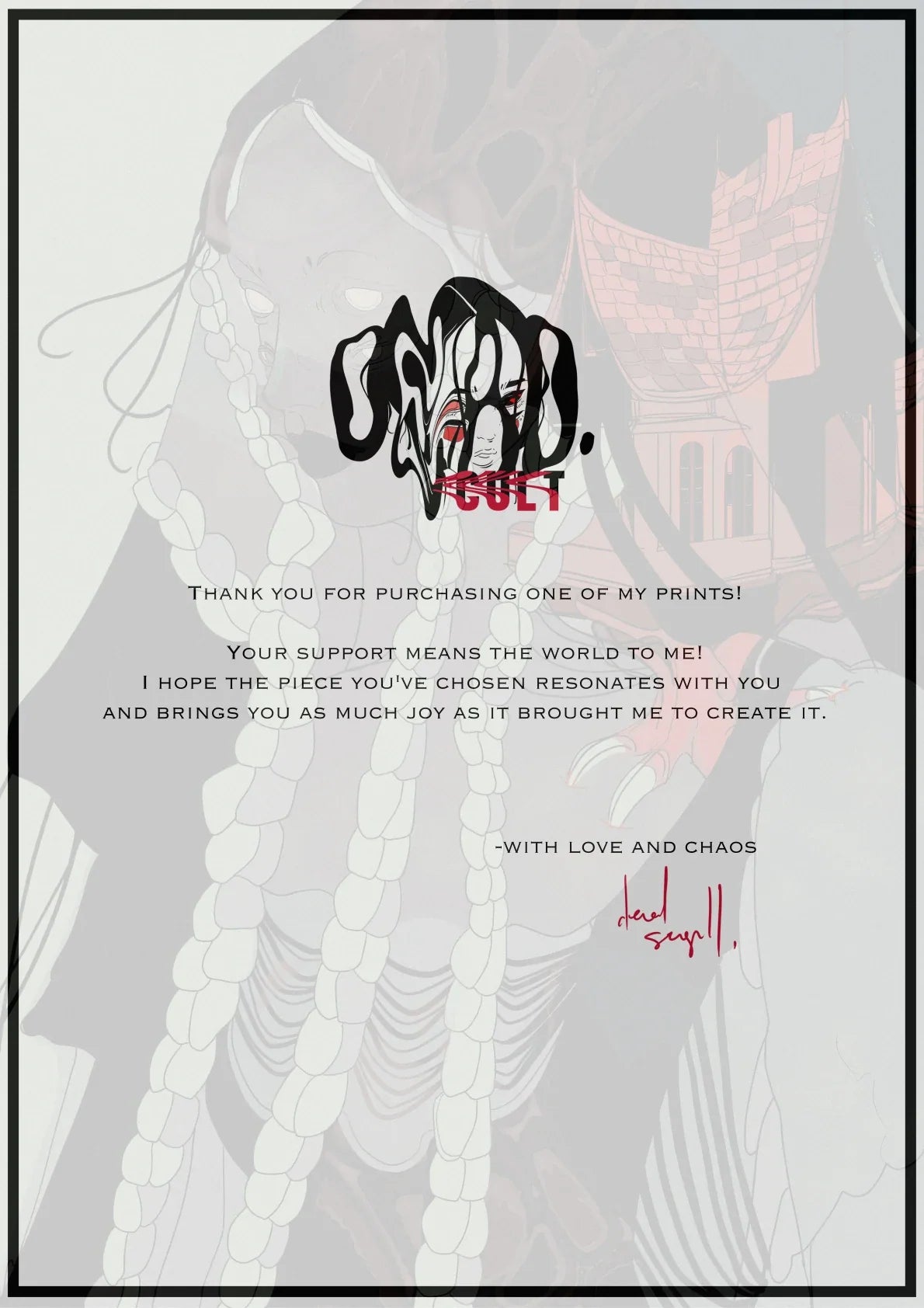 not amused. — A letter from the artist
