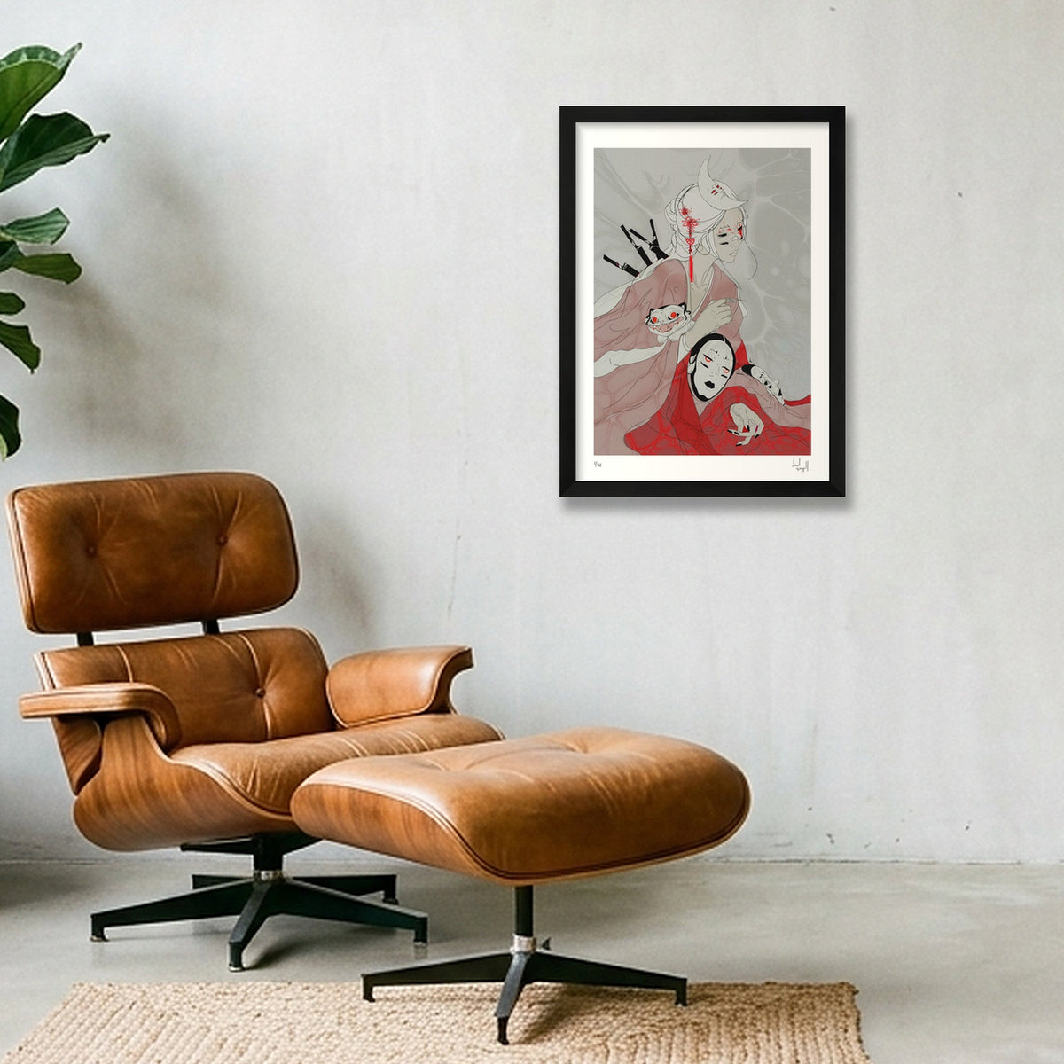 all my demons. — A3 (30×42cm, 12×17") Black Frame